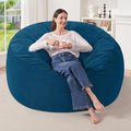 HABUTWAY 4FT Bean Bag Chair,Giant Bean Bag Chairs for Adults,Big Bean Bags with Memory Foam Filled, Large Beanbag Chairs with Soft Corduroy Cover-Dark Blue