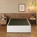 EMODA 18 Inch King Bed Frame with White Fabric Cover, Heavy Duty Metal King Platform Bed Frame No Box Spring Needed, Noise Free, Easy Assembly