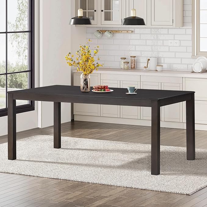 COLAMY Rectangular Dining Table Set for 6, Wood Dining Table for 6 with Chairs, 60 Inch Dining Table and Chairs for Kitchen, Dining Room, Brown