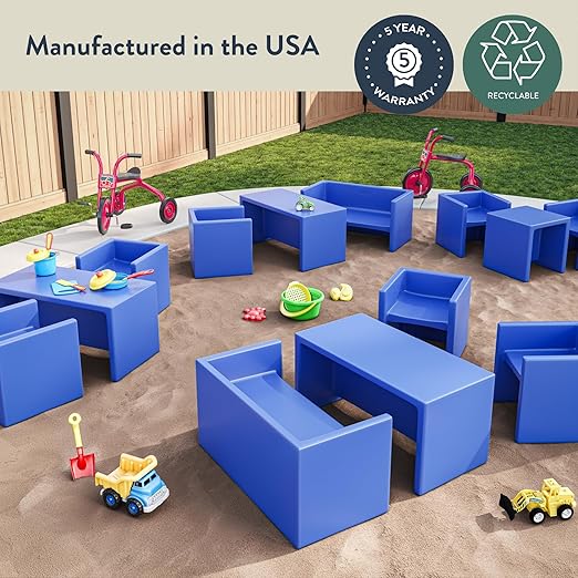 Children's Factory Cube Chairs, Set-4, Woodland CF910-047, Classroom Furniture, Kids Daycare and Preschool Flexible Seating, Toddler Reading Chair