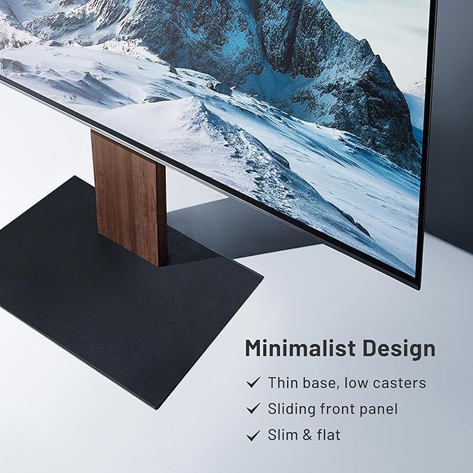 WALL V2 Caster High Type | Minimalist Rolling TV Stand for 32–60 Inch | Satin White | Portable, Space Saving, Height Adjustable, No Drill | for Living Room and Bedroom | Japanese Design & Engineering
