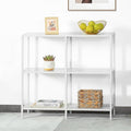 HDANI 31.5 Inch Metal Console Table with 3 Tier Strage Shelves,Narrow Entryway Table,Modern Sofa Tables for Entryway, Living Room,Bedroom,White