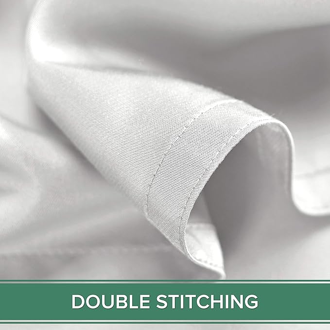 California King Sheets by Pure Bamboo, Genuine 100% Organic Viscose Derived from Bamboo Bed Sheet Set, Soft & Cooling, Double Stitching, Lifetime Quality Promise (California King, White)