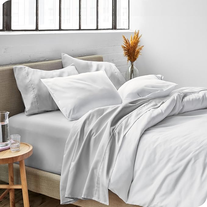 Bare Home Full Sheet Set - Luxury 1800 Ultra-Soft Microfiber Full Bed Sheets - Double Brushed - Deep Pockets - Easy Fit - 4 Piece Set - Bedding Sheets & Pillowcases (Full, Cloud Grey)