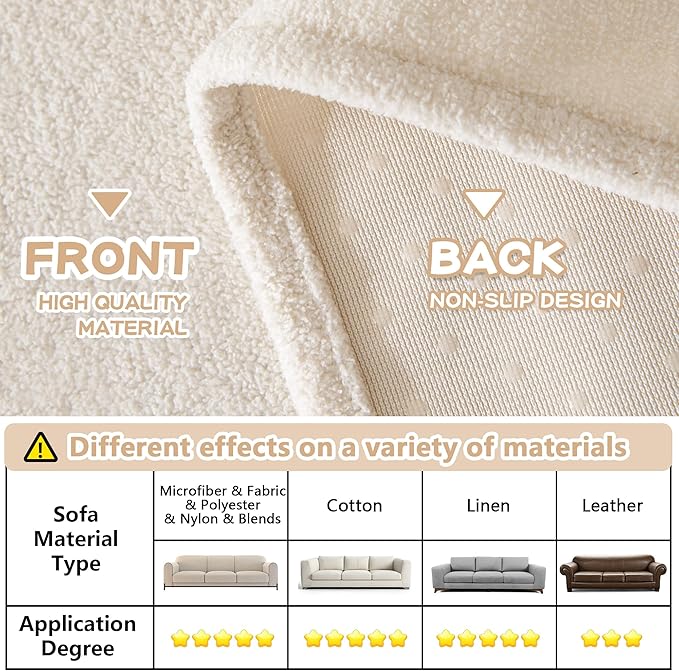 MYSKY HOME White Couch Cover Couch Covers for 3 Cushion Couch Sofa Pet Friendly Sectional Couch Covers L Shape Dog Couch Cover Protector for Sectional Sofa Covers Couch Protector, 71" x 150"