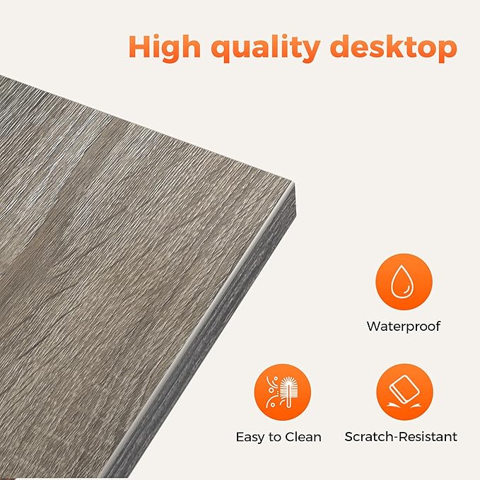 Rolling Computer Desk with Wheels, Gaming Desk for Small Spaces, Modern Simple Style Table for Home Office, Study Writing Table (Caster, Stone Gray, 48 inch)
