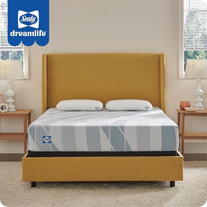 Sealy Dreamlife 10" Hybrid Mattress-in-a-Box, California King, SealyComfort Gel Memory Foam, SealyResponsive Encased Coils, Surface-Guard Technology