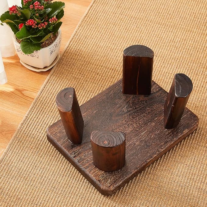 Wooden Stool, Rectangular Bedside Step Stool, Step Ladder for Kitchen & Bathroom, Foot Rest Stool Under Desk, Super Sturdy Hold Up to 500 LBS (14.2"x10.6"x10.6")