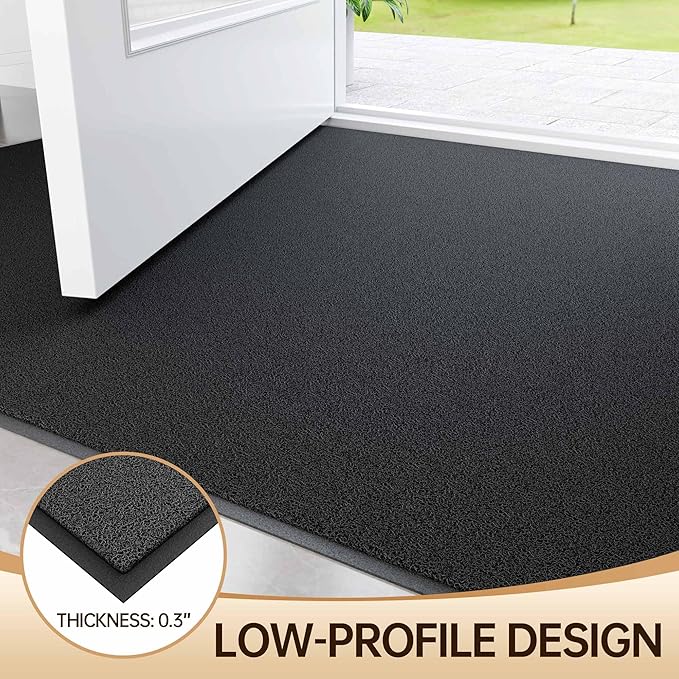 Amyracel Front Door Mat Indoor Outdoor Entrance, 24" x 72" All-Season Waterproof Heavy Duty Doormat for Outside Entry, Stain and Fade Resistant, Low Profile, Easy Clean Patio Entryway Mat