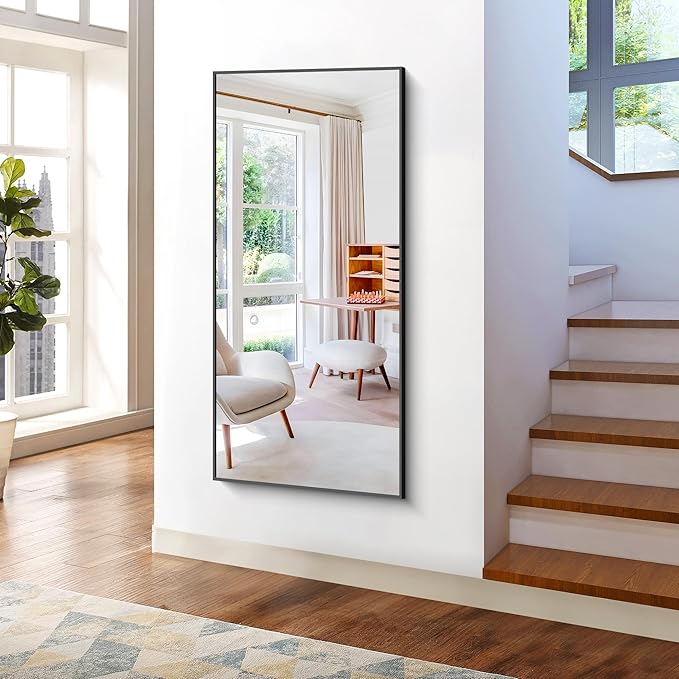 KOCUUY Bathroom Mirror,30x60 Large Black Mirrors for Wall,Rectangle Long Vanity Mirror with Aluminum Frame Modern Home Decor for Bathroom, Living Room, Farmhouse, Entryway, Hang Horizontal/Vertical