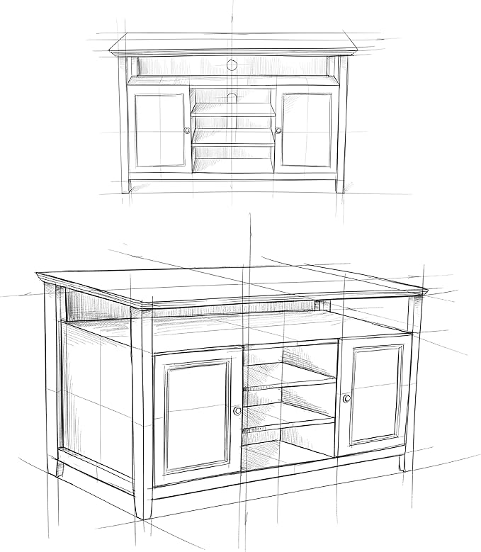 SIMPLIHOME Amherst 54-inch Wide Solid Wood TV Stand in Rustic Natural Aged Brown, Transitional-Style Media Console for Living Room with Adjustable Shelves and Cable Management