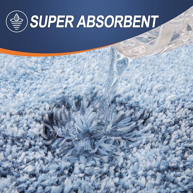 OLANLY Bathroom Runner Rugs 47x24, Extra Soft Absorbent Microfiber Bath Rugs, Rubber Backing, Quick Dry, Machine Washable Bath Mats for Bathroom Floor, Tub and Shower, Home Decor Accessories, Blue