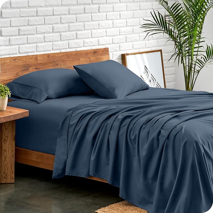 Bare Home Full Sheet Set - Luxury 1800 Ultra-Soft Microfiber Full Bed Sheets - Double Brushed - Deep Pockets - Easy Fit - 4 Piece Set - Bedding Sheets & Pillowcases (Full, Bering Sea)