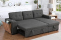 Devion Furniture Garisa 4-in-1 Convertible L Shaped Couch with Pull Out Bed and Storage, Sectional Sleeper Sofa with Reversible Chaise for Living Room, Apartment, Bedroom, Office