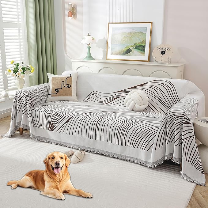 Non Slip Sofa Covers Couch Covers for 3 Cushion Couch Sofa Pet Friendly Washable Couch Covers for Sofa, Soft Thick Sectional Couch Covers L Shape Furniture Protector for Kids, Dogs 71" X134"