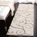 SAFAVIEH Florida Shag Collection Runner Rug - 2'3" x 13', Cream & Beige, Scroll Design, Non-Shedding & Easy Care, 1.2-inch Thick Ideal for High Traffic Areas in Living Room, Bedroom (SG455-1113)