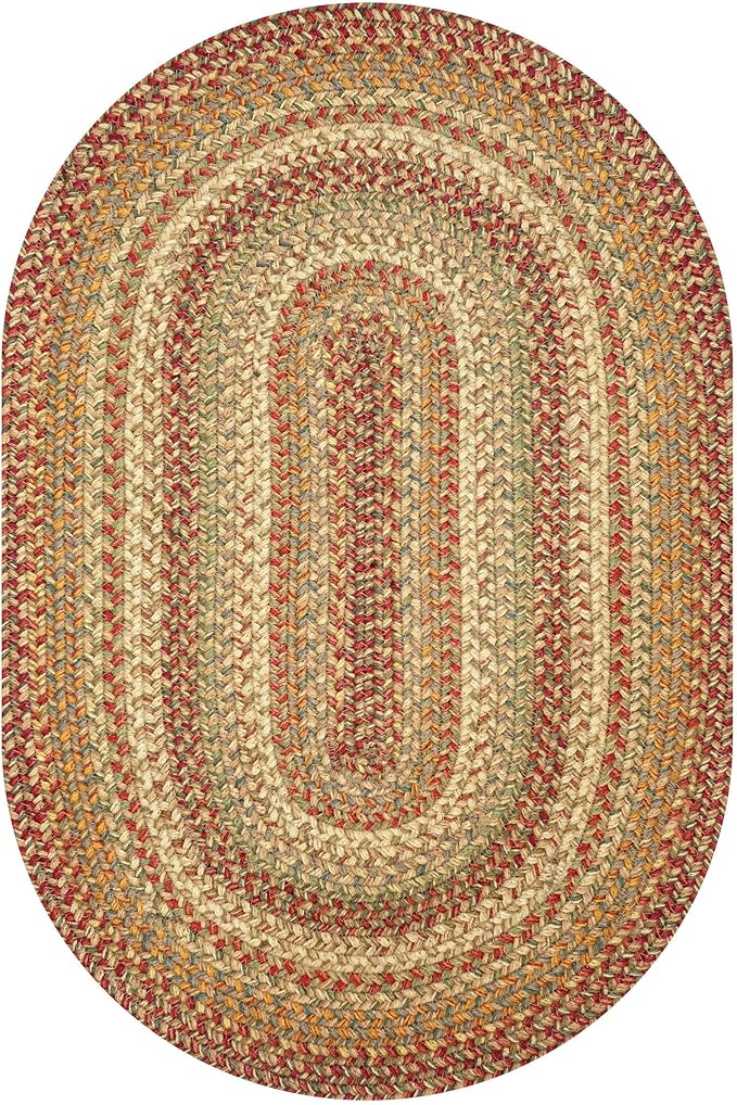 Homespice 27x45” Brown Oval Braided Rug. Harvest Brown Jute Oval Rug. Uses- Entryway, Kitchen Rugs, Bathroom Rugs. Reversible, Rustic, Country, Primitive, Farmhouse Decor Rug