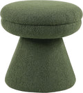Furniture of America Rami Modern 18-inch Mushroom-Shape Upholstered Ottoman with Tapered Pedestal, Vanity Stool Chair, Small Foot Stool for Bedroom, Living Room, Entryway, Green