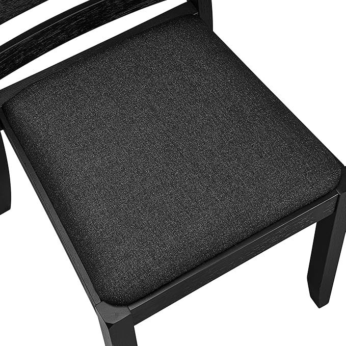 East West Furniture LGX15-BLK-24 -5 Piece Dining Set Includes a Rectangular Kitchen Table with Black Tabletop and 4 Stackable Polyester Fabric Chairs, Black