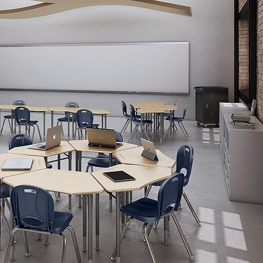 Learniture LNT-116-CSW-NV Learniture Structure Series Stackable School Chairs for Classroom, 16" Seat Height, Navy, Pack of 4