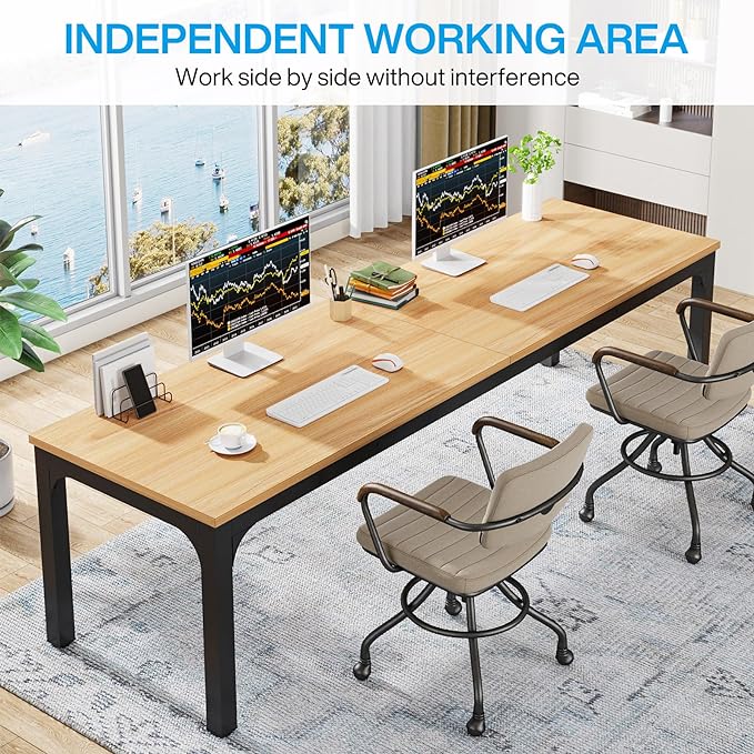 Tribesigns 78.7 Inches Extra Long Computer Desk 2 Person Desk, Double Long Desk, Workstaion for Home Office