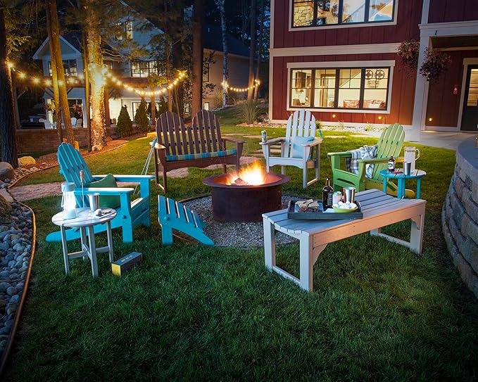 POLYWOOD AD5030AR Classic Folding Adirondack Chair, Height: 35.00" - Width: 29" - Depth: 35.00", Aruba