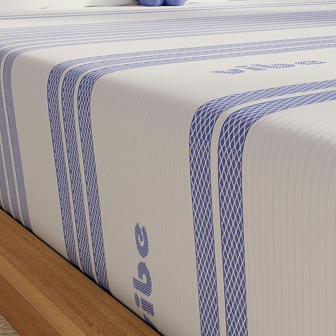 Vibe Gel Memory Foam Mattress, Fiberglass Free 10-Inch CertiPUR-US Certified Bed-in-a-Box, California King, White