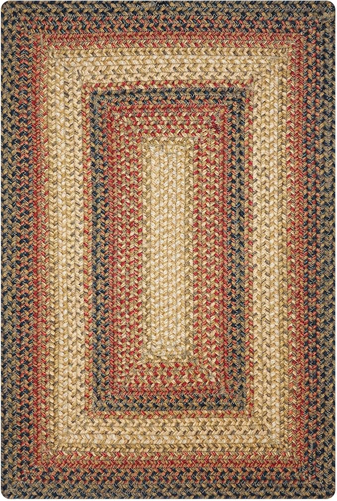 Russet Multicolor Jute Braided Area Rug, 6x9' Rectangle - Warm Country Decor, Perfect for Living Rooms and Dining Rooms - Pet Friendly and Easy to Clean