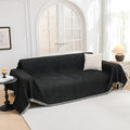 MYSKY HOME Couch Cover for Dogs Washable Couch Covers for 3 Cushion Couch Sofa Super Soft Sofa Slipcover Non Slip Sofa Cover, Chenille Sofa Covers for Dogs, Furniture Protector, 71"x150", Black
