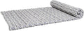 Leewadee - Kapok Roll Mat – Handcrafted Folding Sleep & Relaxation Mattress from Thailand, Ideal as Guest Bed, Camping Mat, Yoga Mat or Traditional Futon, 75 x 39 inches, Blue White