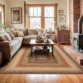 Homespice Gingerbread Brown Jute Braided Rug 5x8' for Living Room, Bedroom Rug and Dining Room. Pet Friendly. Decor Styles- Farmhouse Rug, Rustic, Vintage, Cottage, Primitive, Country, Boho Rug