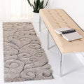 SAFAVIEH Florida Shag Collection Accent Rug - 2'3" x 4', Grey & Light Blue, Scroll, Non-Shedding & Easy Care, 1.2-inch Thick Ideal for High Traffic Areas in Entryway, Living Room, Bedroom (SG455-1160)