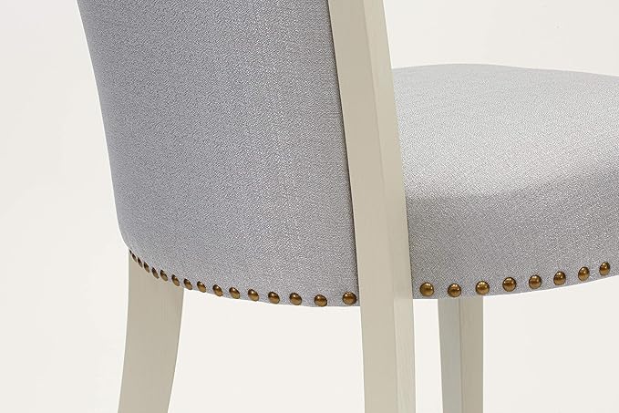 East West Furniture X077VE005-5 5 Piece Dining Room Table Set Includes a Rectangle Kitchen Table with X-Legs and 4 Grey Linen Fabric Parson Dining Chairs, 40x72 Inch, Multi-Color