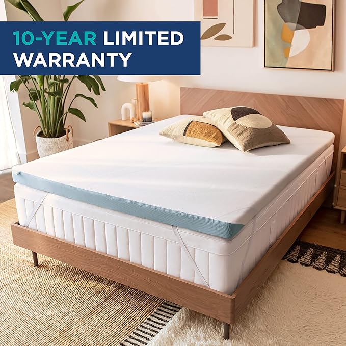Tempur-Pedic TEMPUR-Adapt + Cooling 3-Inch Full Mattress Topper Medium Luxury Premium Foam, Washable Cover, Medium Cooling Topper,white