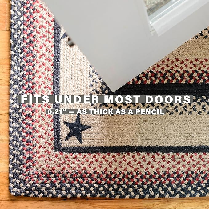 Homespice Gloucester Jute Black 4x6' Braided Area Rug for Living Room, Bedroom and Dining Room. Pet Friendly. Decor Styles- Farmhouse Rug, Rustic, Vintage, Cottage, Primitive, Country, Boho Rug