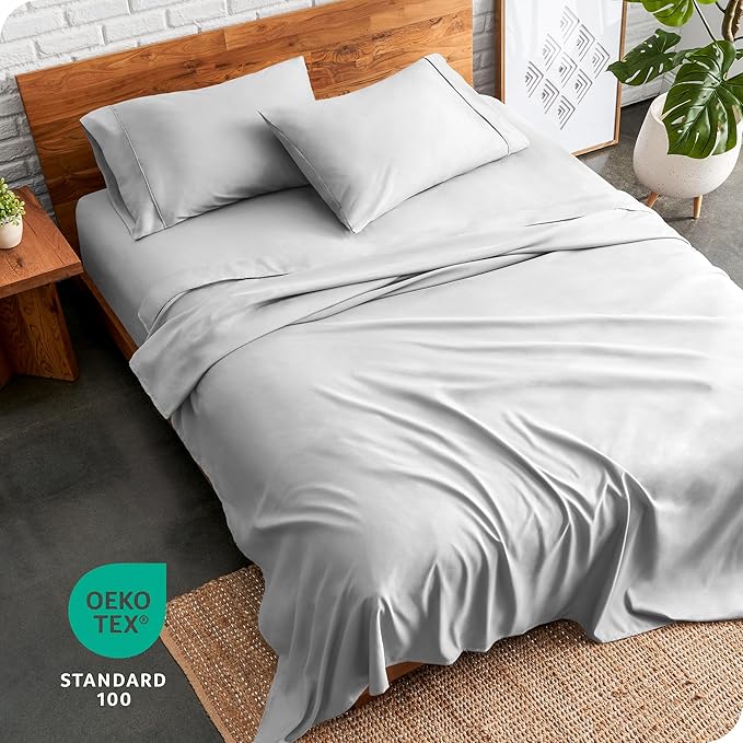 Bare Home Twin Sheet Set - 1800 Ultra-Soft Microfiber Bed Sheets - Double Brushed - Deep Pockets - Easy Fit - Extra Soft - 3 Piece Set - Bedding Sheets & Pillowcases (Twin, Cloud Grey)