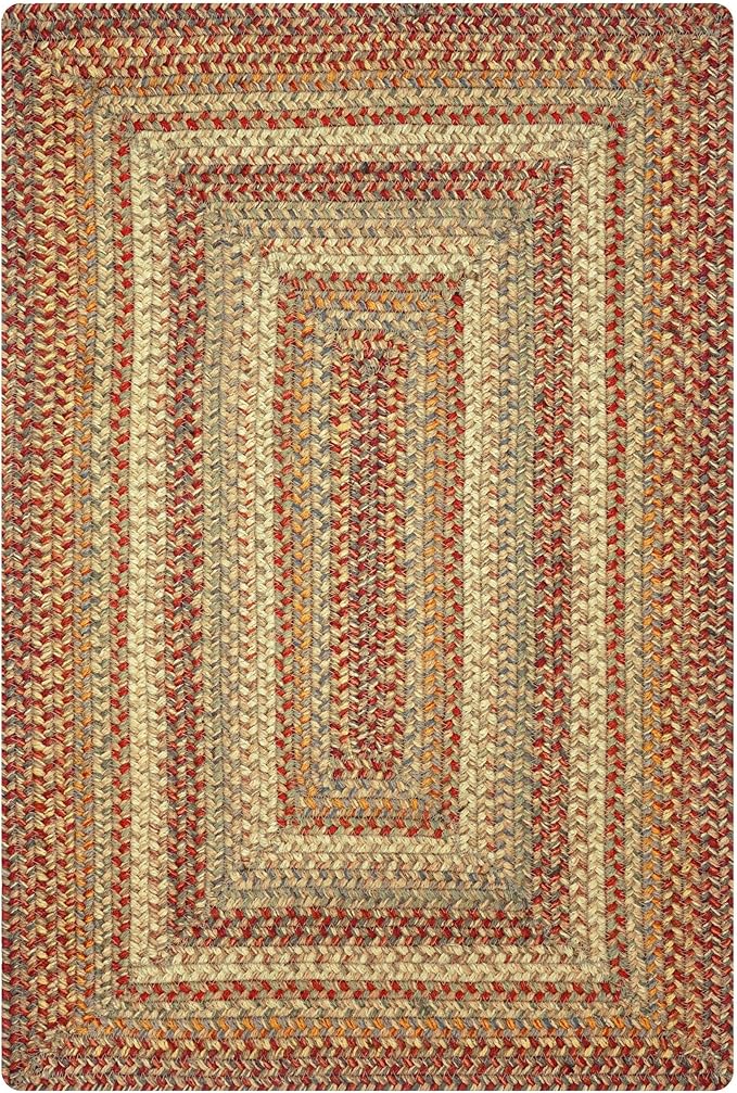 Homespice Harvest Jute Brown 4x6' Braided Area Rug for Living Room, Bedroom and Dining Room. Pet Friendly. Decor Styles- Farmhouse Rug, Rustic, Vintage, Cottage, Primitive, Country, Boho Rug
