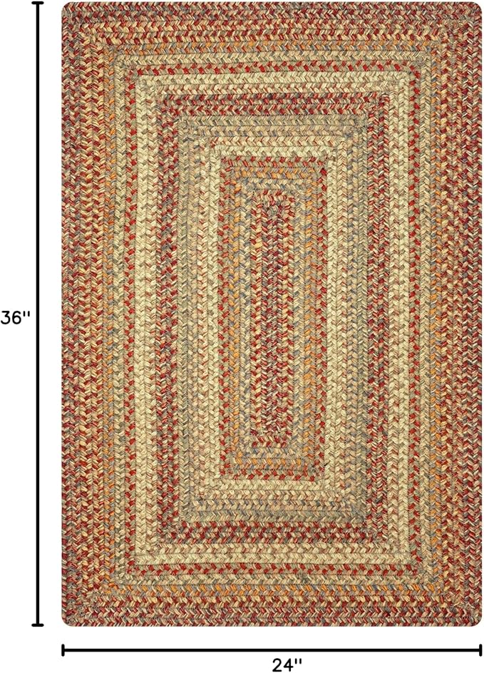 Harvest Multicolor Small Braided Rugs, 2x3' Rectangle - Handmade with Jute, Warm Country Decor, Perfect for Bathrooms and Entryways - Durable and Easy to Clean
