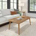 Plank+Beam 48 Inch Mid Century Modern Coffee Table, Wood Coffee Tables for Living Room, Rectangular Center Table, Occasional Table for Small Spaces, Pecan