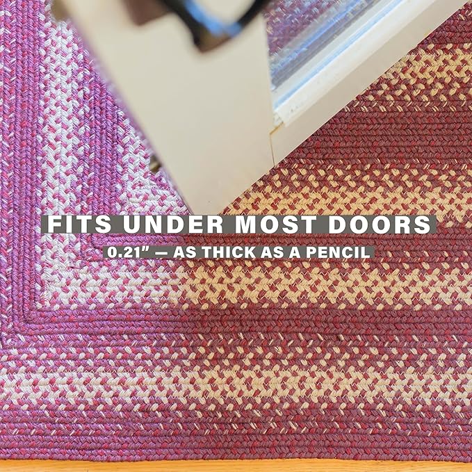 Autumn Maple Burgundy and Tan Small Braided Rug, Jute, 27"x45" Rectangle - Rustic Primitive Decor for Entryway, Bathroom, Everywhere