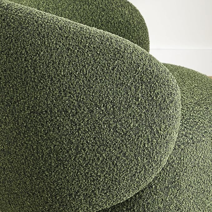 Swivel Accent Chair Round Barrel Armchair Upholstered Performance Fabric for Living Room Bedroom Waitingroom,2 Box,Moss Green