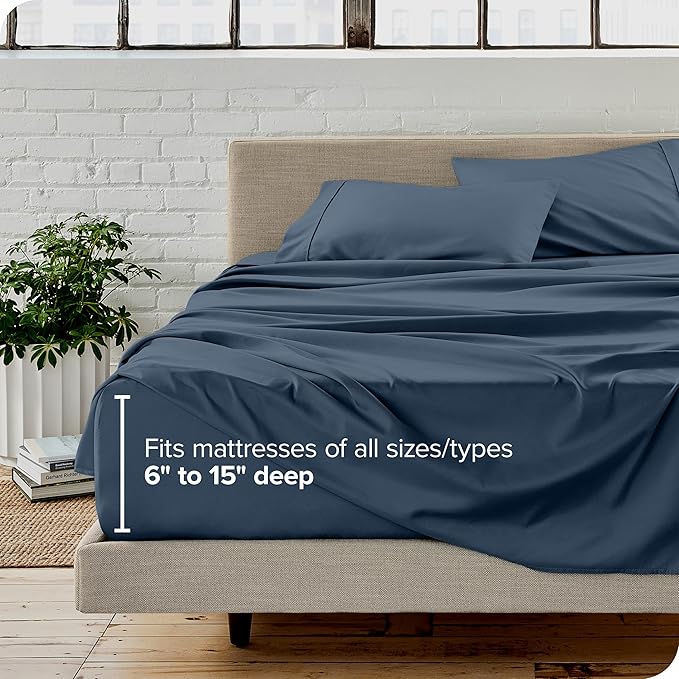 Bare Home King Sheet Set - Luxury 1800 Ultra-Soft Microfiber King Bed Sheets - Double Brushed - Deep Pockets - Easy Fit - 4 Piece Set - Bedding Sheets & Pillowcases (King, Bering Sea)