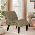 Yongqiang Accent Chair for Bedroom Living Room Modern Button Tufted Upholstered Armless Corner Chair with Wood Legs