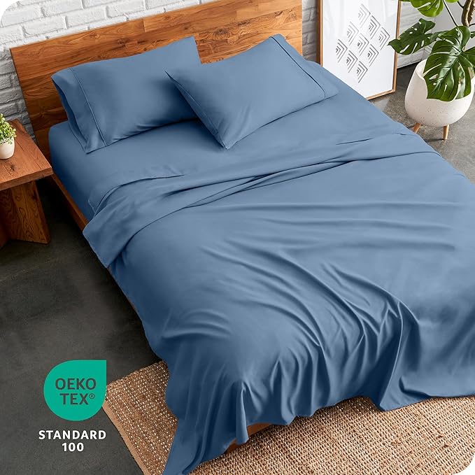 Bare Home King Sheet Set - Luxury 1800 Ultra-Soft Microfiber King Bed Sheets - Double Brushed - Deep Pockets - Easy Fit - 4 Piece Set - Bedding Sheets & Pillowcases (King, Coronet Blue)