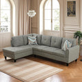 L Shaped Couch Sectional Couches with Chaise, 3 Pieces Modular Convertible Sofa for Living Room Furniture Sets and Small Apartment, Grey
