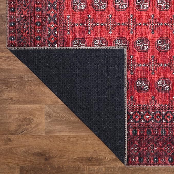 Keen Home Design 9x12 Rug - Machine Washable Area Rug with Non-Slip Backing, Ideal for Living Room, Dining Room, Bedroom - Vintage, Easy Clean, Durable, Low Pile Rug - (9' x 12')