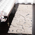 SAFAVIEH Florida Shag Collection Runner Rug - 2'3" x 19', Beige & Blue Grey, Scroll Design, Non-Shedding & Easy Care, 1.2-inch Thick Ideal for High Traffic Areas in Living Room, Bedroom (SG455-1155)