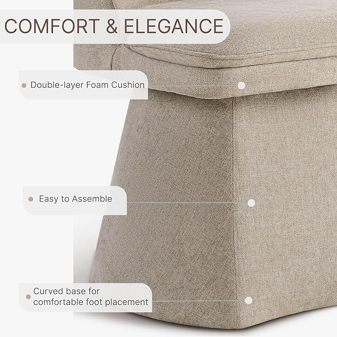 Swivel Dining Chairs Modern Desk Chair Upholstered Linen Fabric Side Chair for Kitchen Dining Room Bedroom,Khaki,1 Box