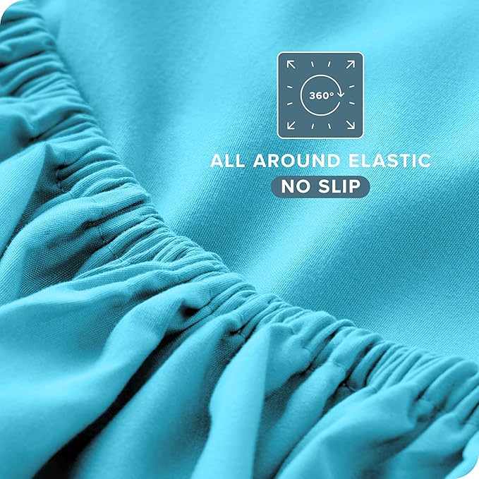 Bare Home King Sheet Set - Luxury 1800 Ultra-Soft Microfiber King Bed Sheets - Double Brushed - Deep Pockets - Easy Fit - 4 Piece Set - Bedding Sheets & Pillowcases (King, Aqua)