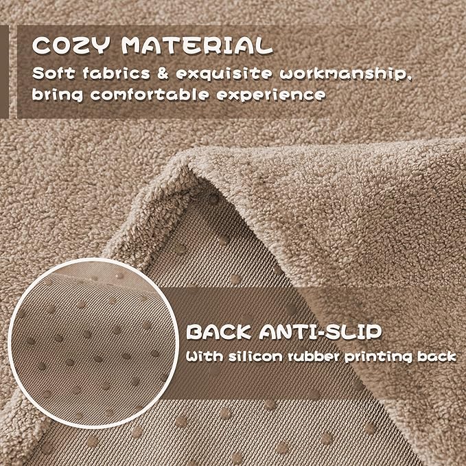 MYSKY HOME Couch Cover Sofa Covers for 3 Cushion Couch, Dog Couch Covers Protector for Sectional Sofa, Non Slip Soft Sofa Slipcover Modern Furniture Protector for Pet, 91" x 134", Khaki